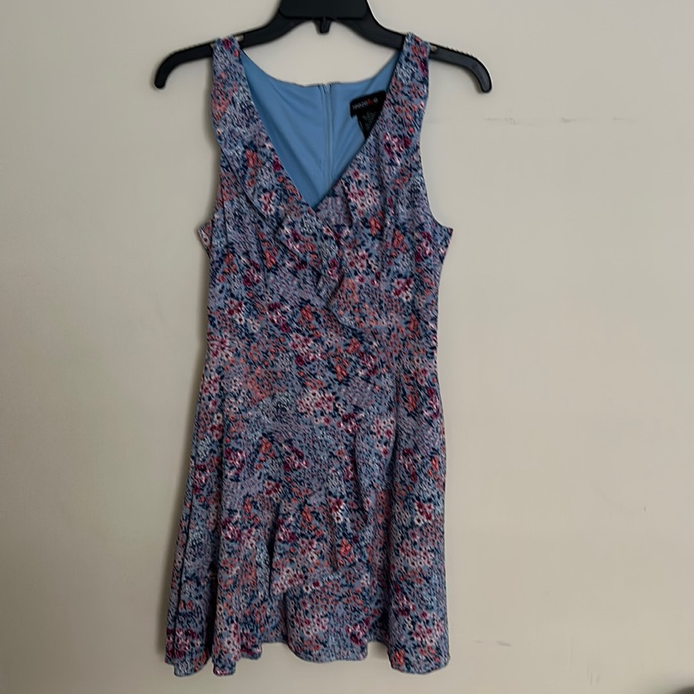 Teeze Me floral print sky blue mini dress- worn once
